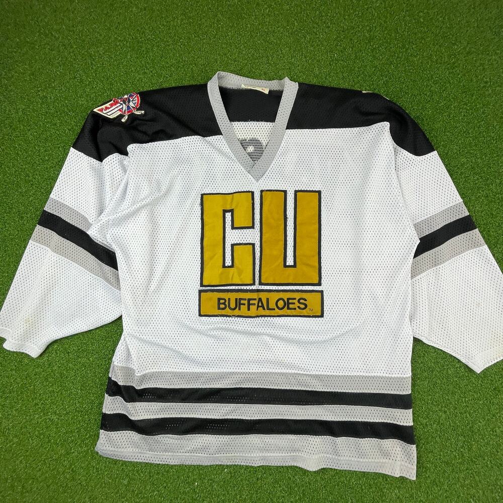 Vintage Colorado Buffaloes Varsity #1 Genus Long Sleeve Hockey Jersey Sz XL